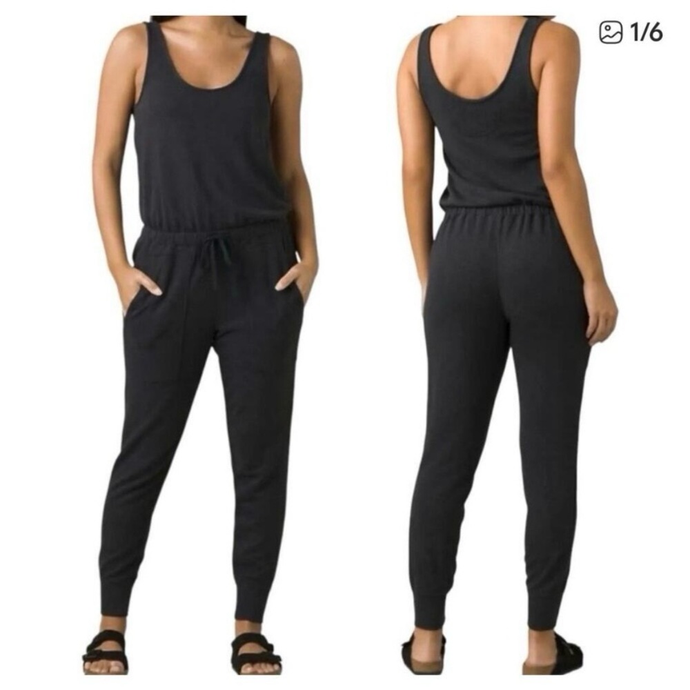 Prana Women's Dark Gray Cozy Up Pull-On Tank Jumpsuit